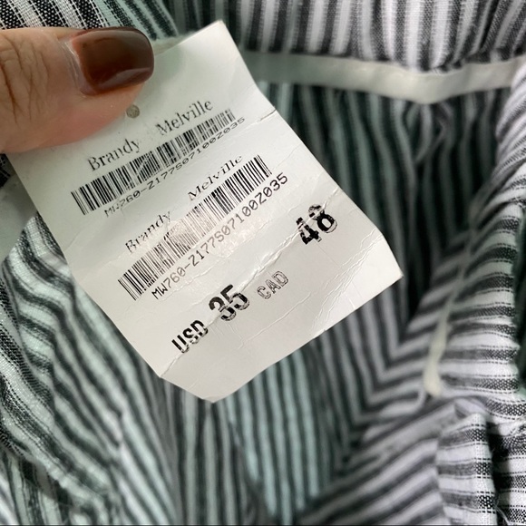 NWT Brandy Melville Striped Linen Pants - Picture 3 of 6